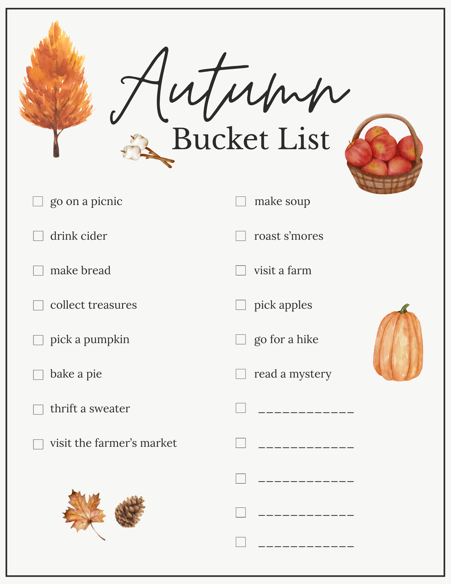Fall Family Bucket List