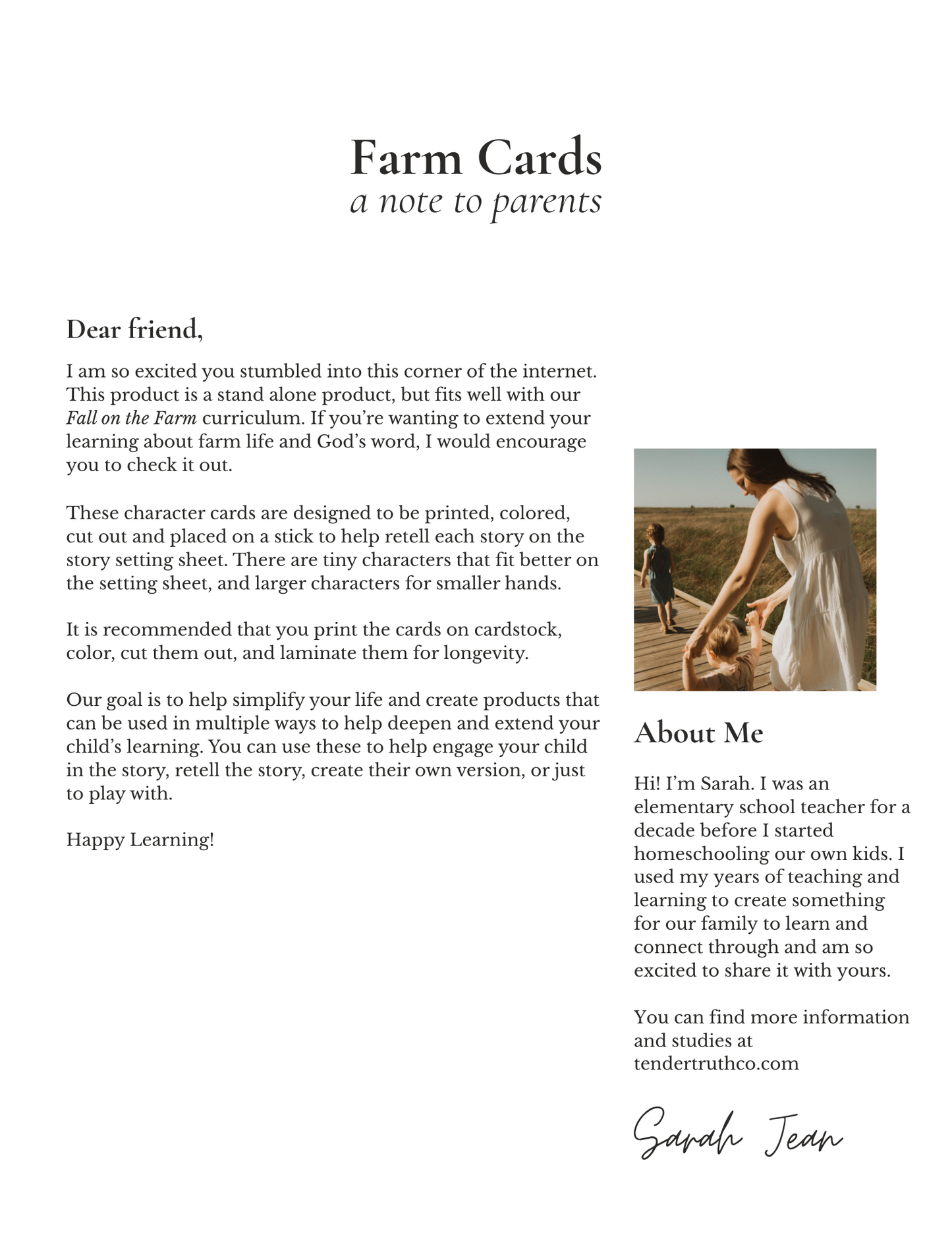 Farm Story Cards
